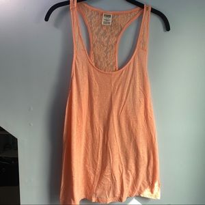 Orange VS Pink lace back tank